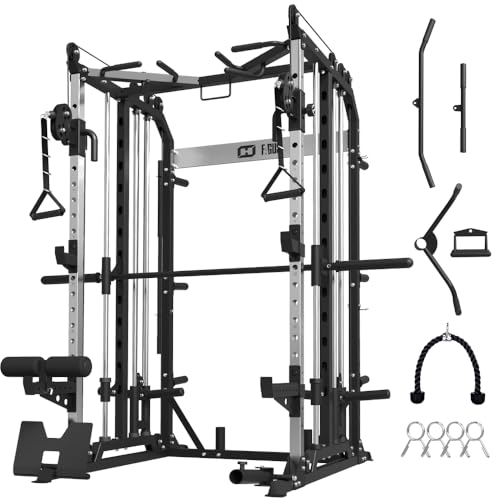 Power Cage with Barbell, LAT-Pull Down & Cable Crossover System Y5373