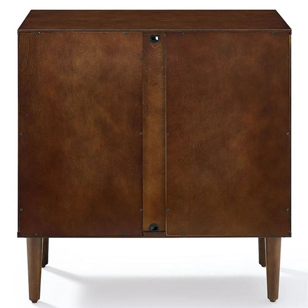 2 Door Glass Console Table in Mahogany C7553