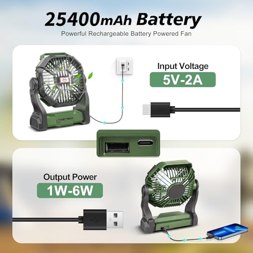 Portable Rechargeable Fan with LED Lantern W8630