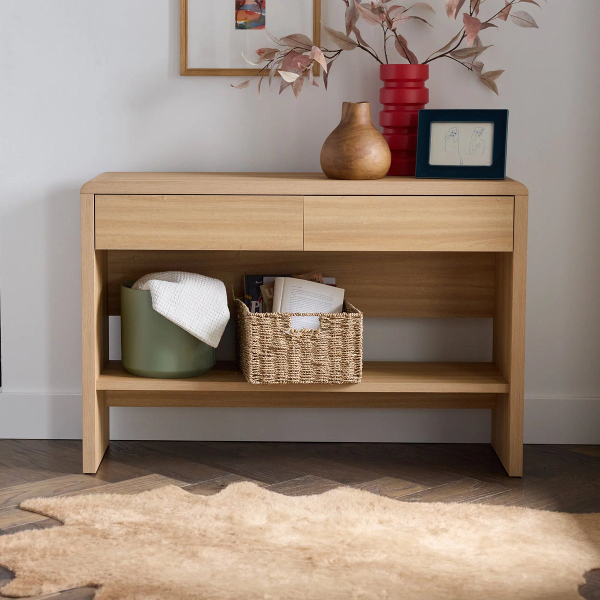 Light Oak Entry Table C15950