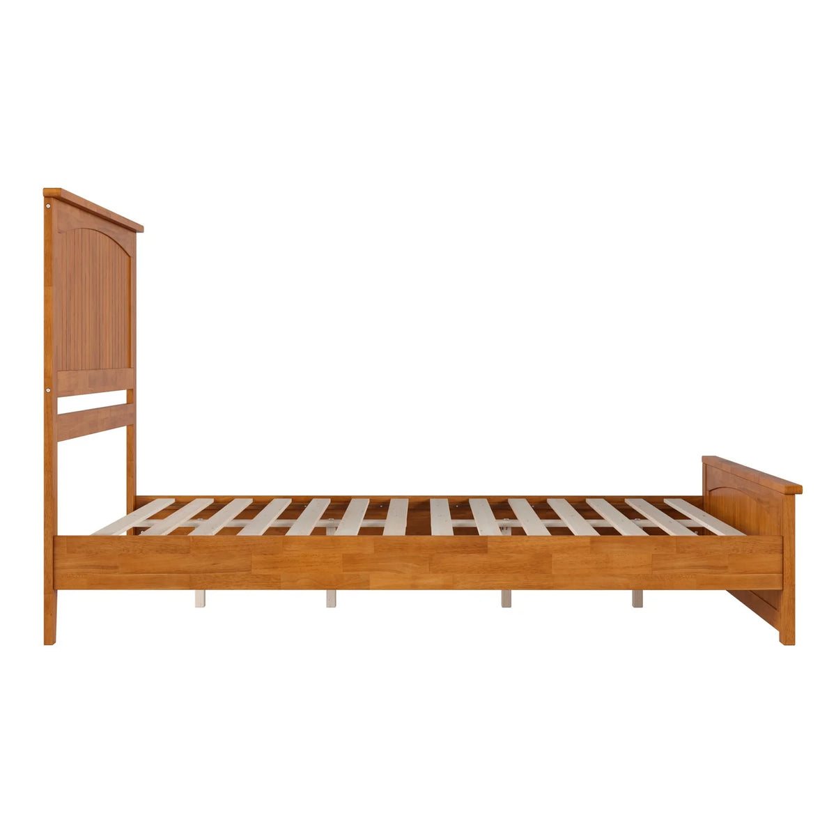 Queen Solid Wood Low Profile Platform Bed with Footboard A805323