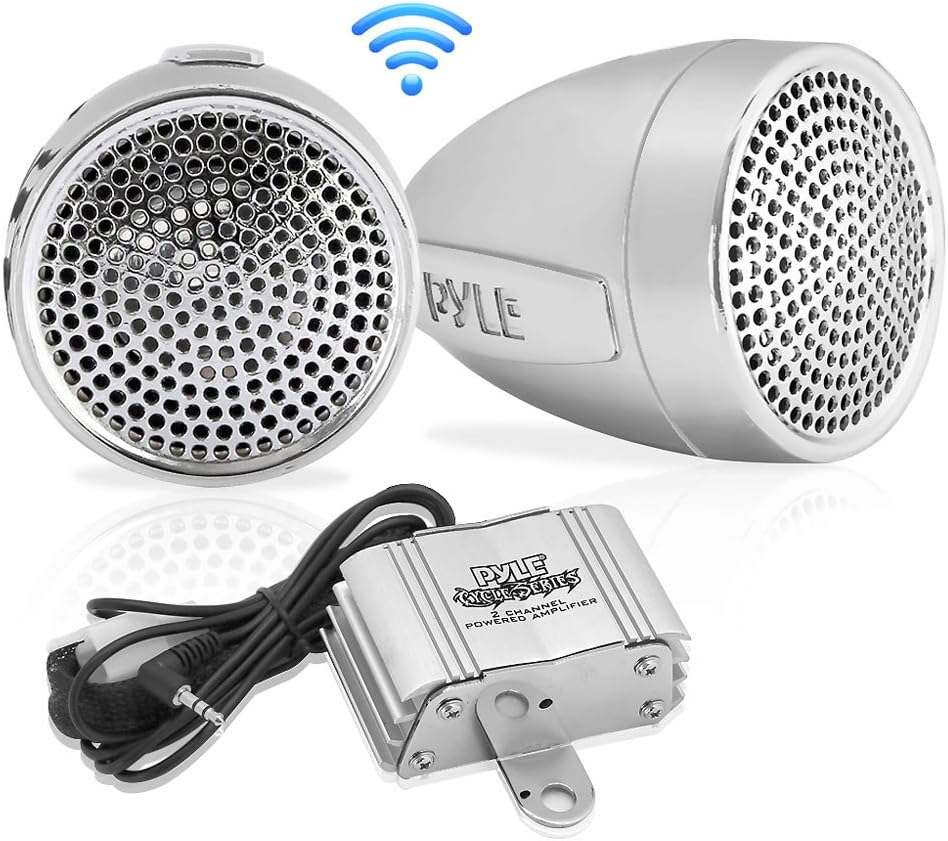 300 Watt Weatherproof Motorcycle Speaker and Amplifier System with Two 2.25 Inch Waterproof Speakers R34296