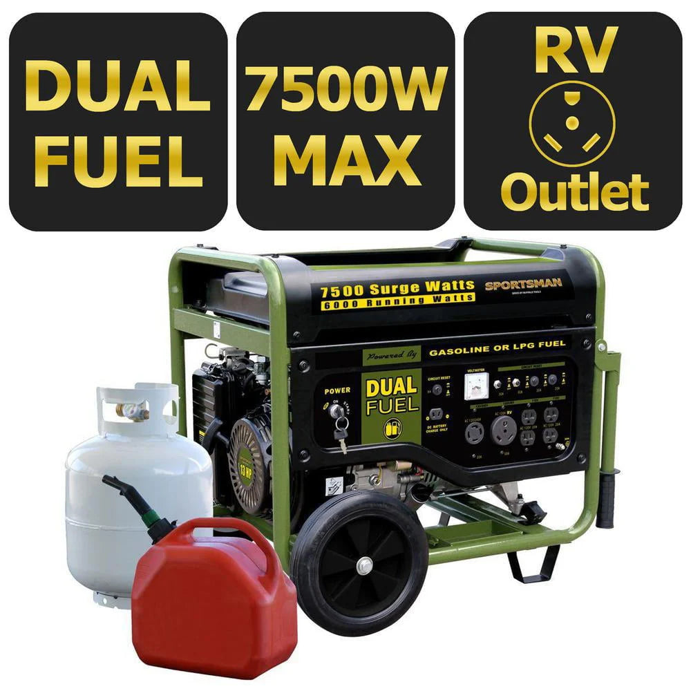 7500 Watts Dual Fuel Portable Generator F99931