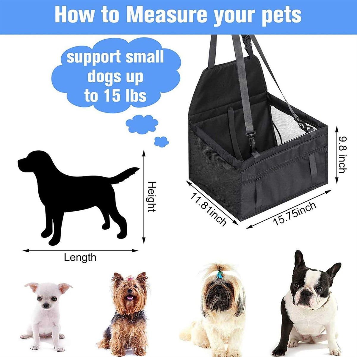 Foldable Pet Dog Car Seat D65798