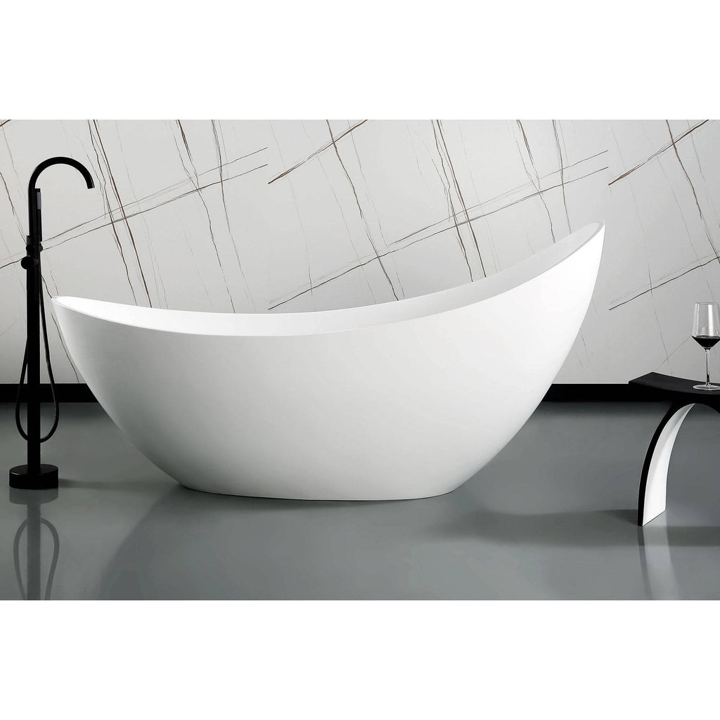 Black Matte & White Arched Solid Surface Resin Bathroom Stool V354161
