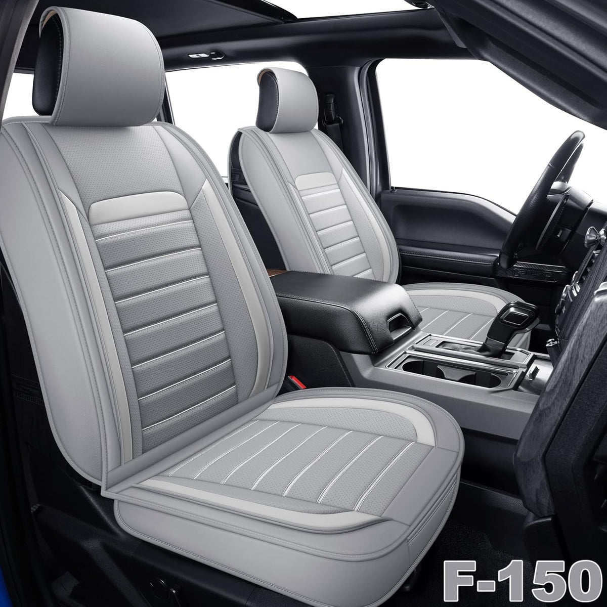 Leather Car Seat Covers Full Set, Black X5506