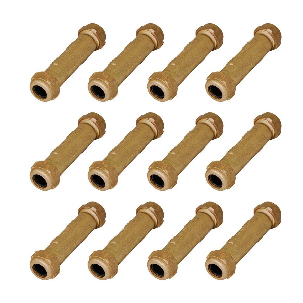 Brass Compression Coupling Fitting, 1-1/4 in. x 5 in., 12 Pack P175095