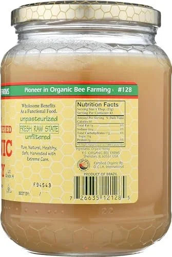 Certified Organic Raw Honey 32oz Pack of 2 Z94618